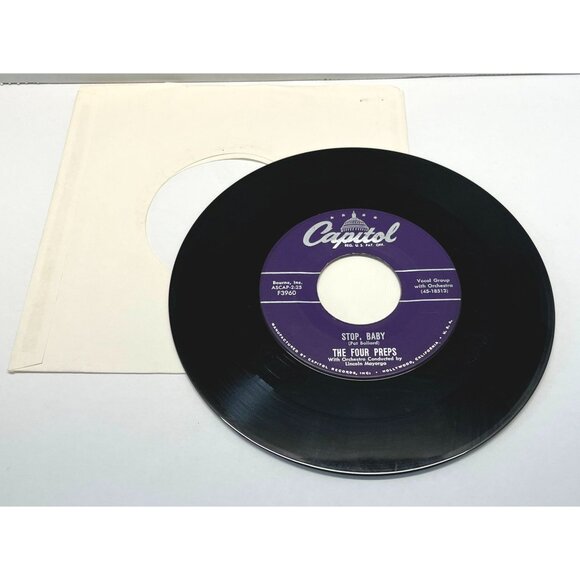 The Four Preps Big Man / Stop Baby 45 Vinyl 50s Folk Pop Capitol F3960 - Picture 5 of 6
